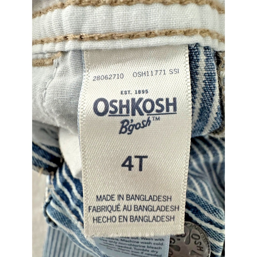 Vintage OshKosh B'Gosh Vestbak Hickory Stripe Overalls 4T Railroad Denim - Picture 5 of 13